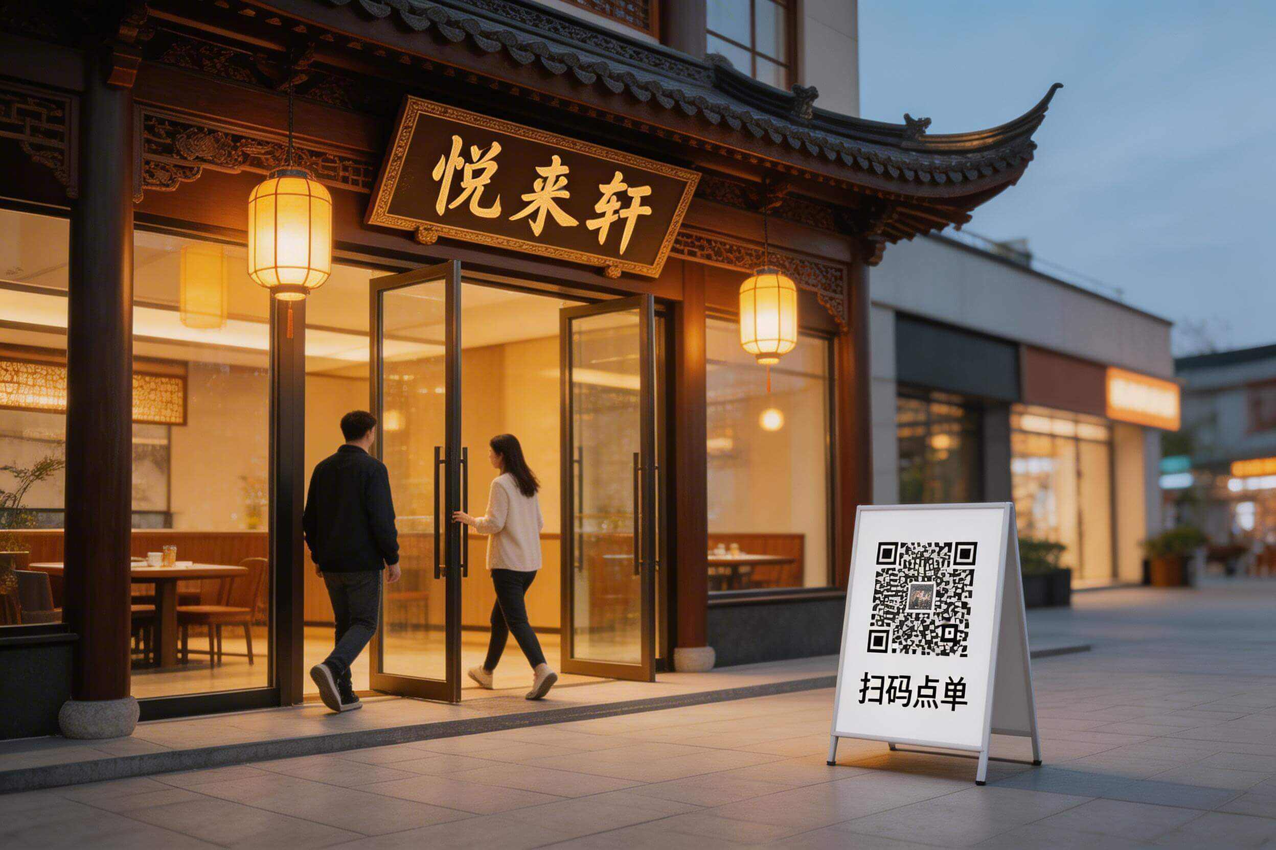 餐厅店铺正门全景,成本控制是开店成功的关键